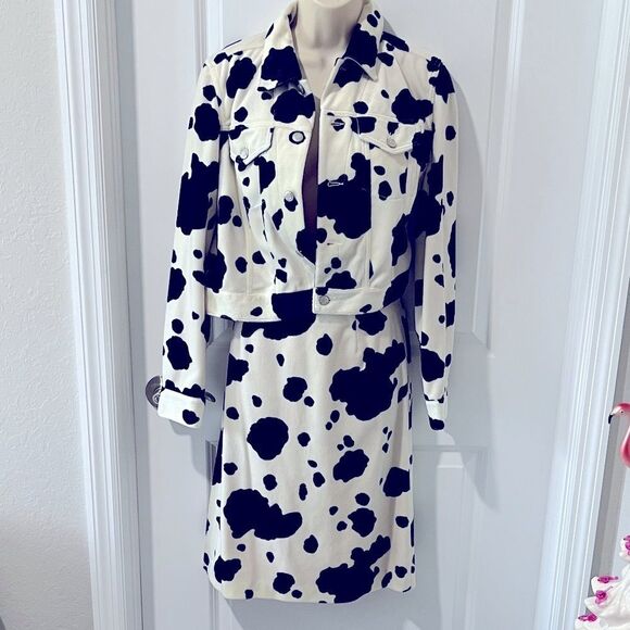 Sandra King Moda Set Pony Print Jacket and Skirt Set SZ 8/10 NWT VTG - Picture 1 of 13
